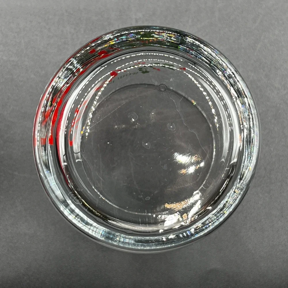 Christmas Cheer Rocks Glass Holly Berry Lowball Whiskey Holiday Barware 10 oz